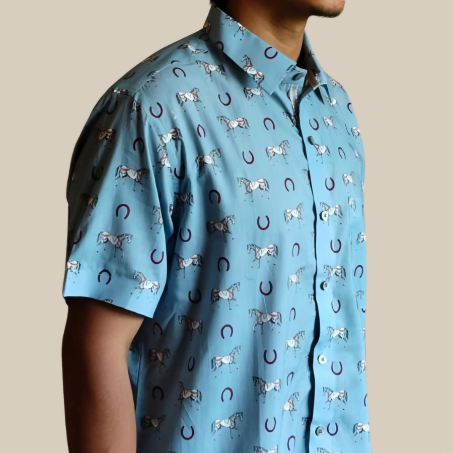 Stallion Shirt- Azure